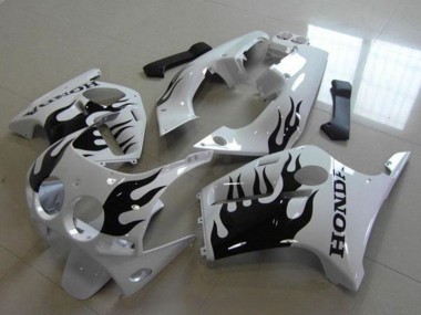 Best 1988-1989 Honda CBR250RR MC19 Motorcycle Fairings - White Glossy Black Flame