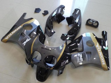 Best 1990-1998 Honda CBR250RR MC22 Motorcycle Fairings - Grey Gold Glossy Black