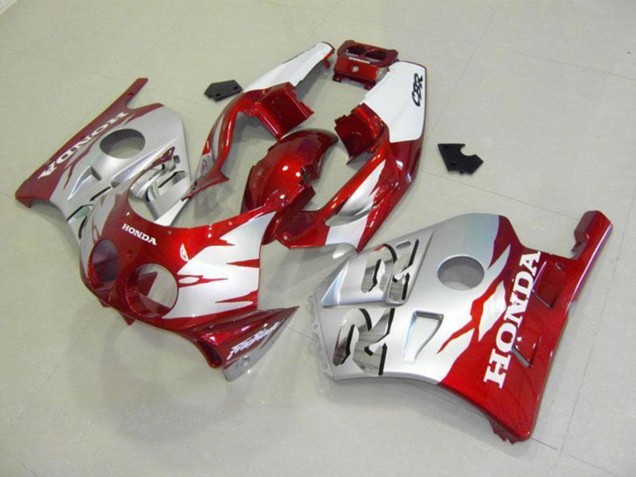 1990-1998 Honda CBR250RR MC22 Motorcycle Fairings - Silver Red