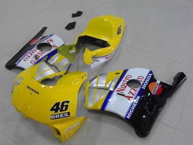 Best 1990-1998 Honda CBR250RR MC22 Motorcycle Fairings - Yellow Silver White Red Nastro Azzurro Breil 46