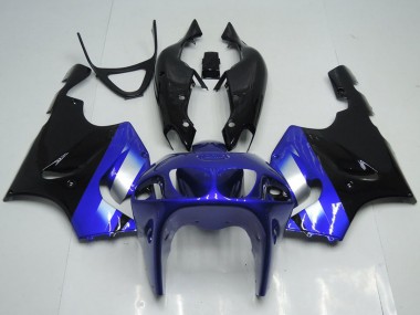 Best 1996-2003 Kawasaki ZX7R Motorcycle Fairings - Blue Silver Glossy Black