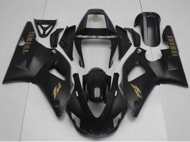 Best 1998-1999 Yamaha YZF R1 Motorcycle Fairings - Glossy Black Matte Black Gold