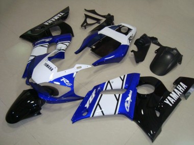 Best 1998-2002 Yamaha YZF R6 Motorcycle Fairings - White Blue Glossy Black Champions
