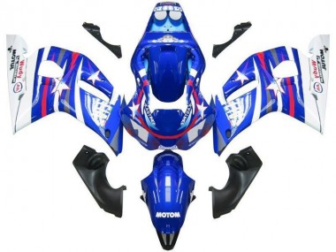 Best 1998-2002 Yamaha YZF R6 Motorcycle Fairings - White Blue Red Fiat Motul