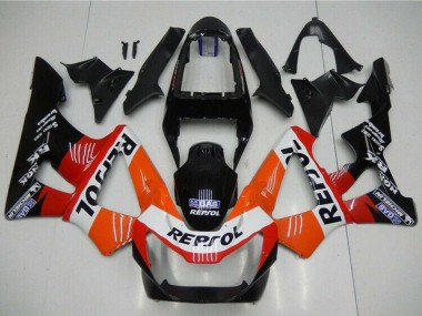 Best 2000-2001 Honda CBR900RR 929RR Motorcycle Fairings - Orange White Red Glossy Black Repsol