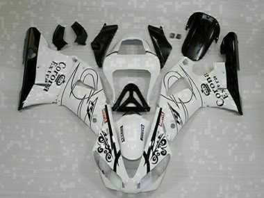 Best 2000-2001 Yamaha YZF R1 Motorcycle Fairings - White Black Corona Extra