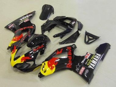 Best 2000-2001 Yamaha YZF R1 Motorcycle Fairings - Glossy Black Yellow Red Bull