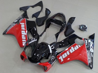 Best 2001-2003 Honda CBR600 F4i Motorcycle Fairings - Glossy Black Red White Jordan