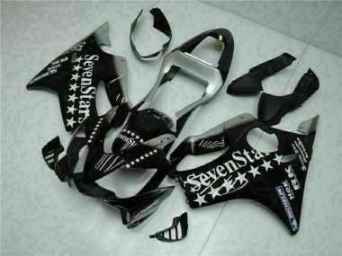 Best 2001-2003 Honda CBR600 F4i Motorcycle Fairings - Glossy Black Silver SevenStars