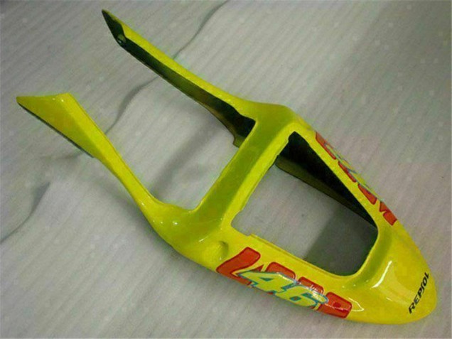 2001-2003 Honda CBR600 F4i Motorcycle Fairings - Yellow Orange Glossy Black Rossi 46