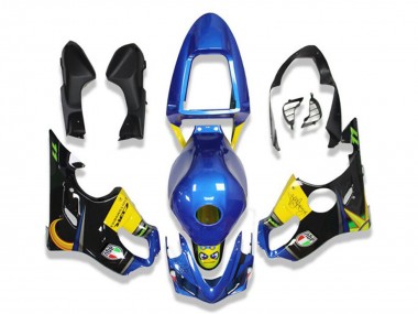 Best 2001-2003 Honda CBR600 F4i Motorcycle Fairings - Blue Yellow Glossy Black Shark