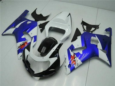 Best 2001-2003 Suzuki GSXR 600/750 Motorcycle Fairings - White Blue Black