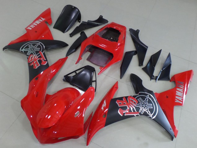 2002-2003 Yamaha YZF R1 Motorcycle Fairings - Red Matte Black