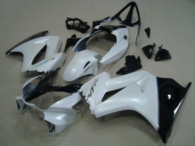 Best 2002-2013 Honda VFR 800 Motorcycle Fairings - White Glossy Black Silver Decal