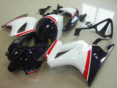 Best 2002-2013 Honda VFR 800 Motorcycle Fairing - White Red Dark Blue