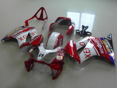 Best 2002-2013 Honda VFR 800 Motorcycle Fairings - White Red Blue Xerox 21