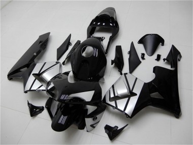 Best 2003-2004 Honda CBR600RR Motorcycle Fairings - Silver Glossy Black Stripe