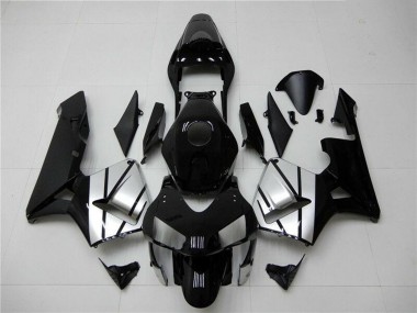 Best 2003-2004 Honda CBR600RR Motorcycle Fairings - Silver Glossy Black Stripe