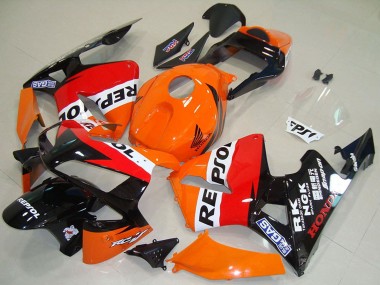 Best 2003-2004 Honda CBR600RR Motorcycle Fairing - Orange White Red Glossy Black Repsol