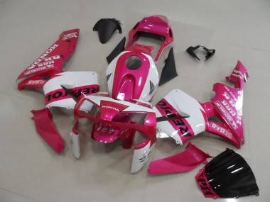 Best 2003-2004 Honda CBR600RR Motorcycle Fairings - White Pink Black Repsol