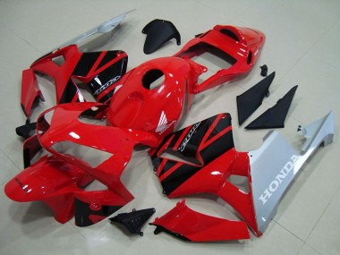Best 2003-2004 Honda CBR600RR Motorcycle Fairings - Red Silver Glossy Black