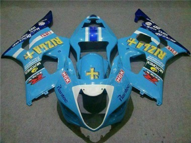 Best 2003-2004 Suzuki GSXR 1000 Motorcycle Fairings - Blue White Yellow Rizla