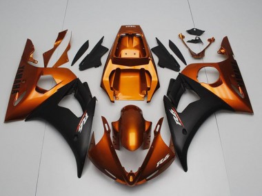 Best 2003-2004 Yamaha YZF R6 Motorcycle Fairings - Orange Matte Black