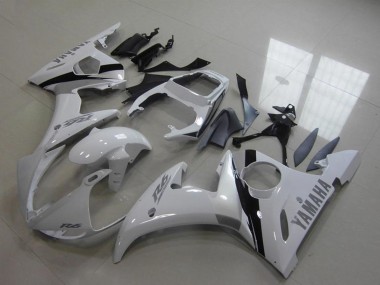 Best 2003-2004 Yamaha YZF R6 Motorcycle Fairing Kits - White Glossy Black