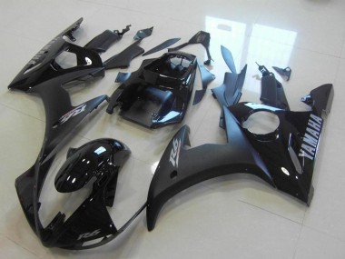 Best 2003-2004 Yamaha YZF R6 Motorcycle Fairings - Glossy Black Matte Black Silver Decals