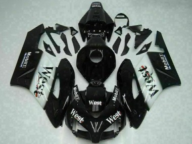 Best 2004-2005 Honda CBR1000RR Motorcycle Fairings - Glossy Black White West Mobil Michelin