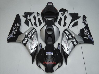 Best 2004-2005 Honda CBR1000RR Motorcycle Fairings - Silver Glossy Black Repsol