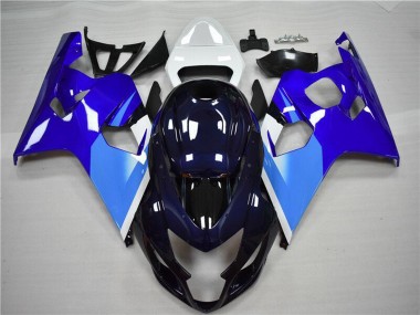 Best 2004-2005 Suzuki GSXR 600/750 Motorcycle Fairing - White Blue Black