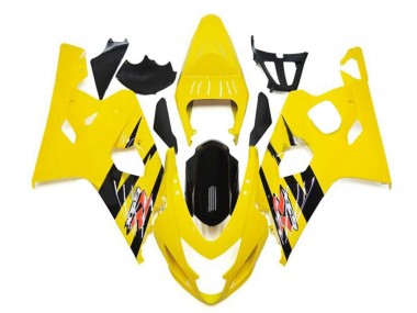 Best 2004-2005 Suzuki GSXR 600/750 Motorcycle Fairings - Yellow Glossy Black