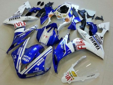 Best 2004-2006 Yamaha YZF R1 Motorcycle Fairings - White Blue Red Fiat