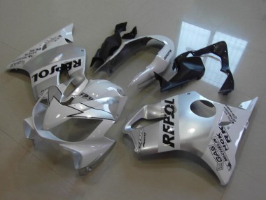 Best 2004-2007 Honda CBR600 F4i Motorcycle Fairings - White Silver Black Repsol