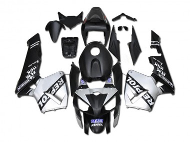 Best 2005-2006 Honda CBR600RR Motorcycle Fairings - Black Silver Repsol