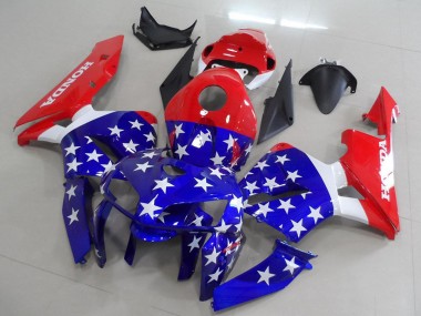 Best 2005-2006 Honda CBR600RR Motorcycle Fairings - Red Blue White American Flag