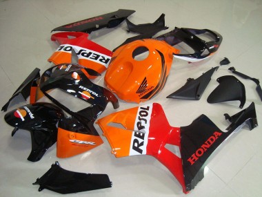 Best 2005-2006 Honda CBR600RR Motorcycle Fairing Kits - Orange White Red Glossy Black Repsol