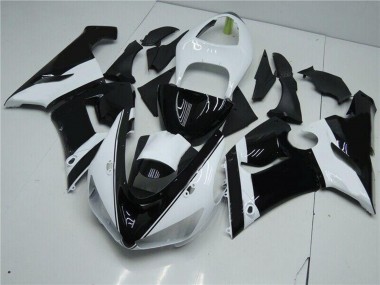 Best 2005-2006 Kawasaki ZX6R Motorcycle Fairings - White Glossy Black