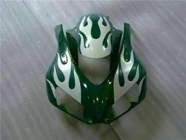 Best 2006-2007 Honda CBR1000RR Motorcycle Fairings - White Green Flame