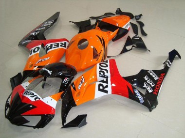 Best 2006-2007 Honda CBR1000RR Motorcycle Fairings - Orange White Red Glossy Black New Repsol
