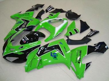 Best 2006-2007 Kawasaki ZX10R Motorcycle Fairings - Green White Glossy Black