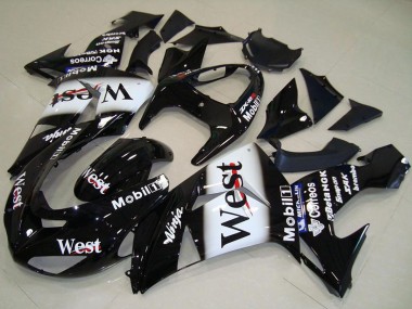 Best 2006-2007 Kawasaki ZX10R Motorcycle Fairing - Glossy Black White West