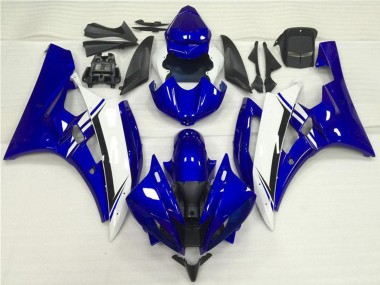 Best 2006-2007 Yamaha YZF R6 Motorcycle Fairings - Blue White Black