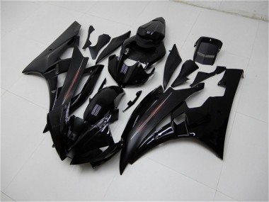 Best 2006-2007 Yamaha YZF R6 Motorcycle Fairing Kits - Glossy Black Matte Black