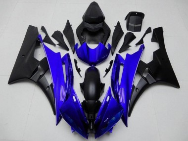 Best 2006-2007 Yamaha YZF R6 Motorcycle Fairing - Blue Matte Black