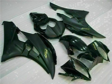 Best 2006-2007 Yamaha YZF R6 Motorcycle Fairings - Glossy Black Matte Black Gold Decals