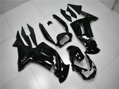Best 2006-2008 Kawasaki EX650 Motorcycle Fairings - Glossy Black White