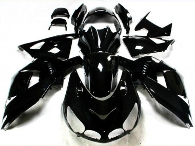 Best 2006-2011 Kawasaki ZX14R ZZR1400 Motorcycle Fairings - Glossy Black