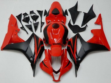 Best 2007-2008 Honda CBR600RR Bike Fairings - Red Matte Black